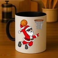Christmas Santa Claus Dunking A Basketball Boys Xmas Cute Gift Coffee Mug thumb 4
