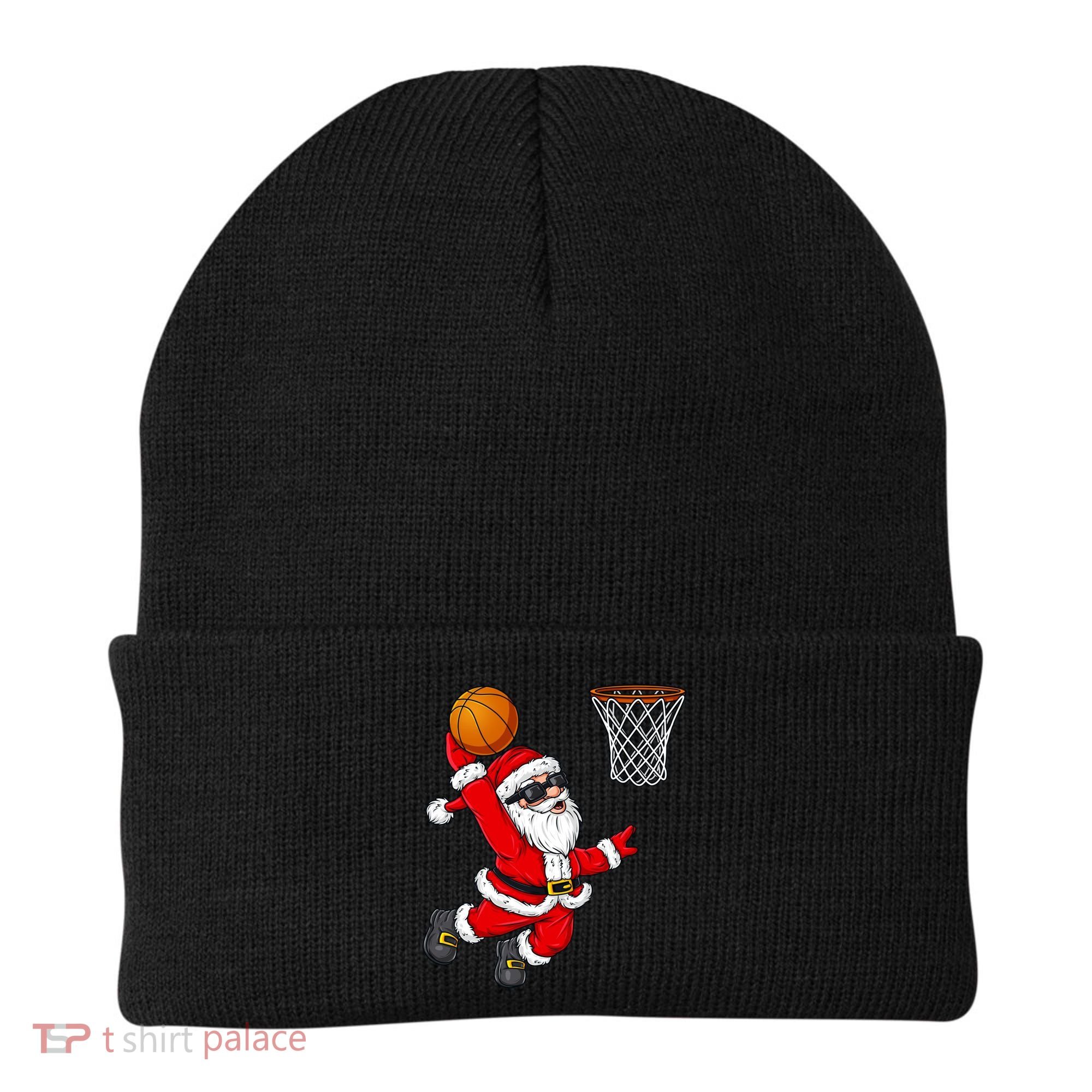 Christmas Santa Claus Dunking A Basketball Boys Xmas Cute Gift Beanie