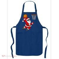 Christmas Santa Claus Dunking A Basketball Boys Xmas Cute Gift Apron thumb 0