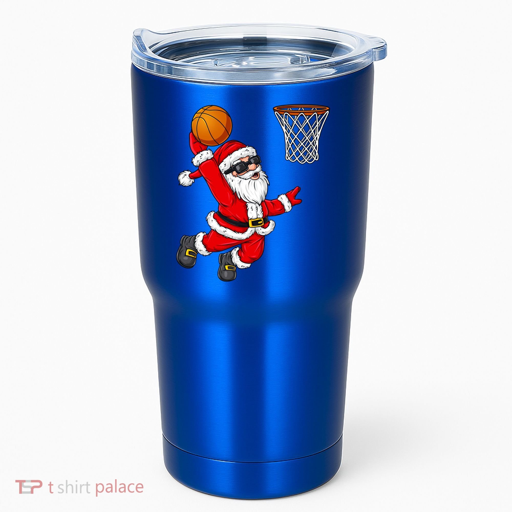 Christmas Santa Claus Dunking A Basketball Boys Xmas Cute Gift Tumbler