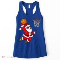 Christmas Santa Claus Dunking A Basketball Boys Xmas Cute Gift Women's Tank Top thumb 0