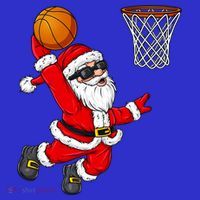 Christmas Santa Claus Dunking A Basketball Boys Xmas Cute Gift Toddler Hoodie thumb 2