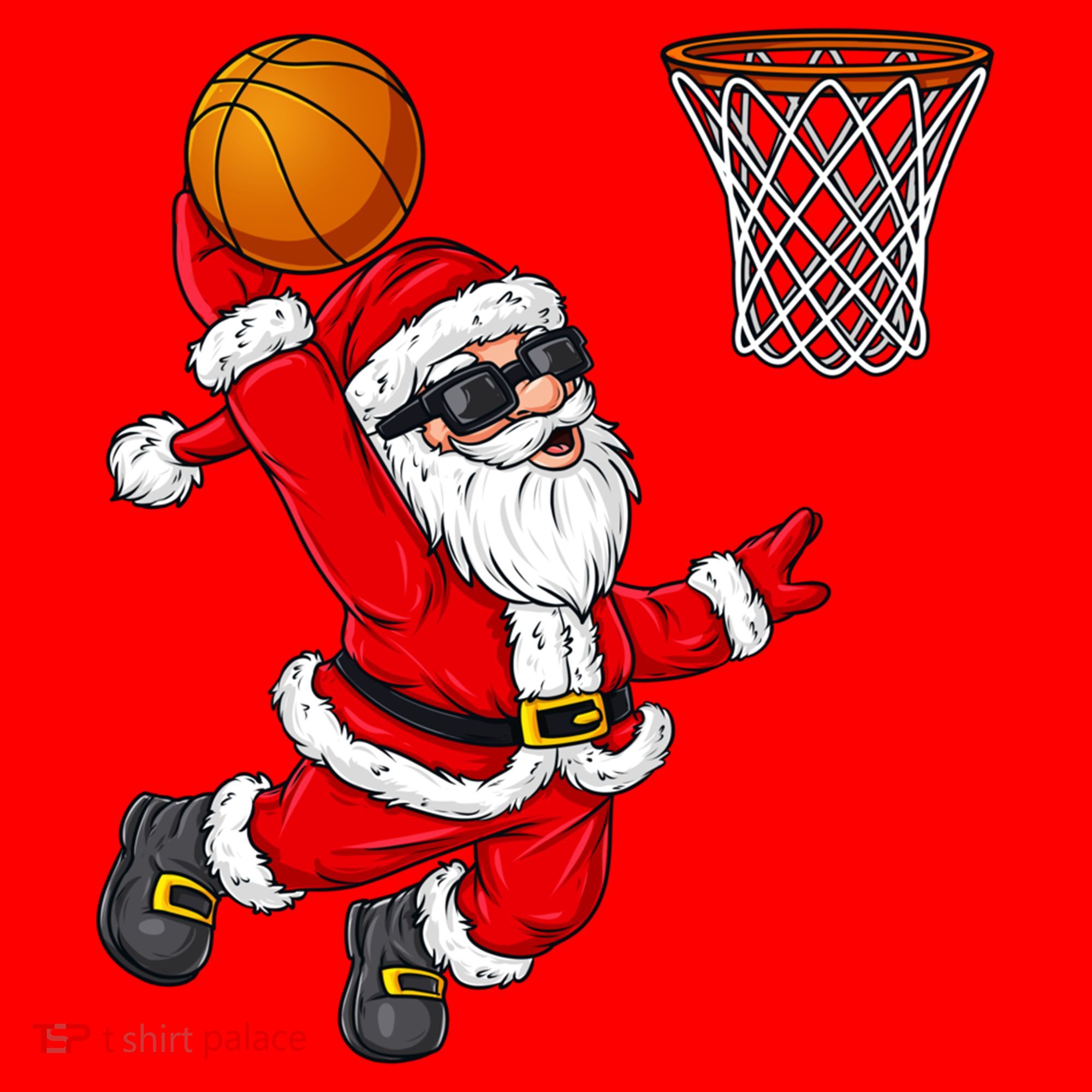 Christmas Santa Claus Dunking A Basketball Boys Xmas Cute Gift Santa Hat