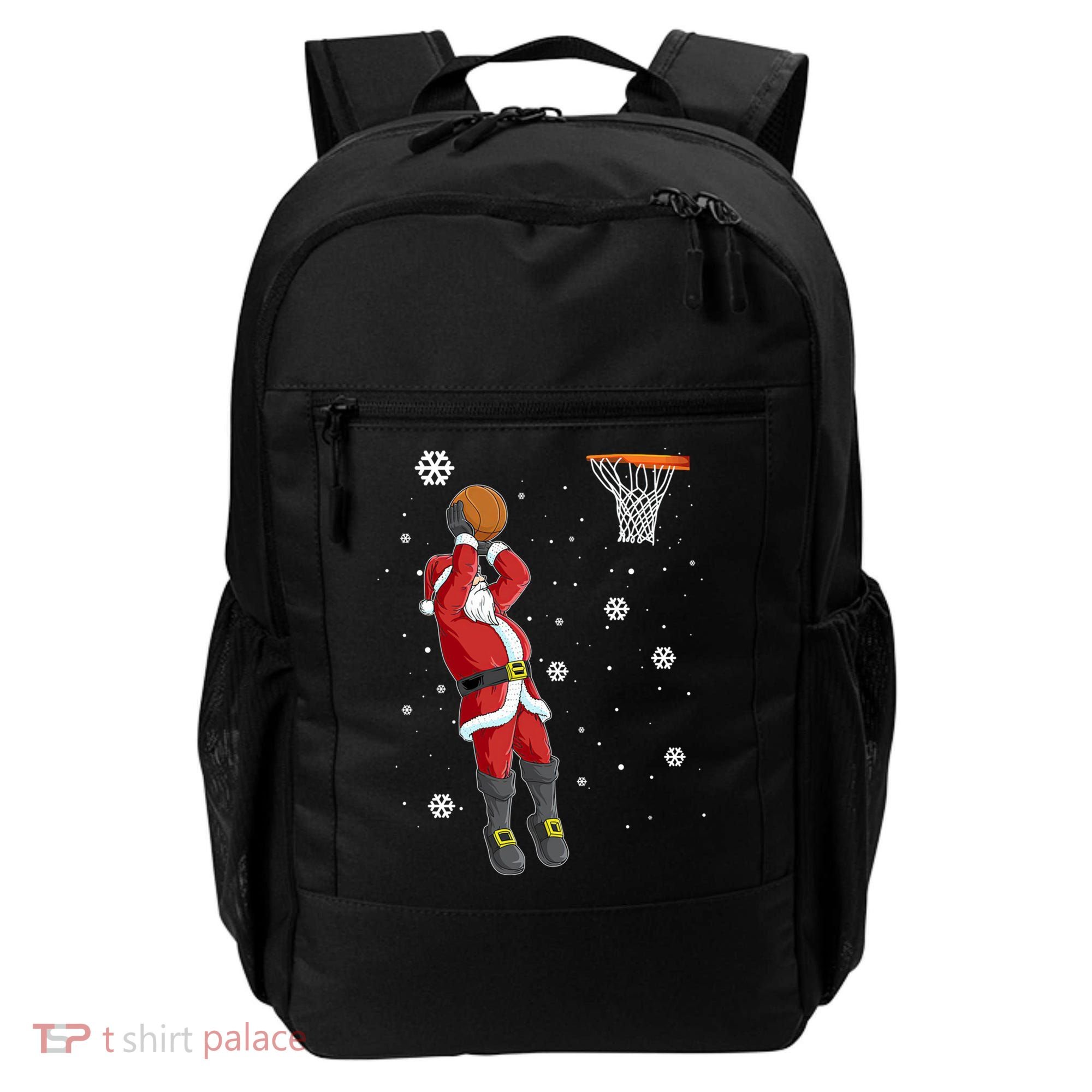 Christmas Santa Claus Dunking Basketball Pajama Xmas Lover Cool Gift Backpack