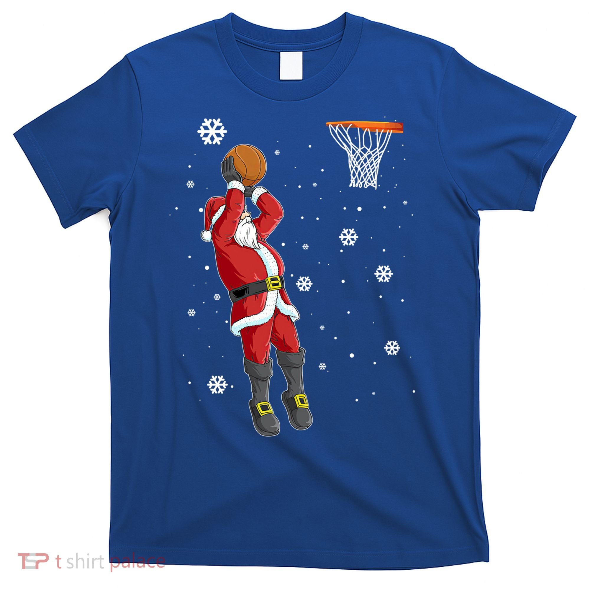 Christmas Santa Claus Dunking Basketball Pajama Xmas Lover Cool Gift T-Shirt