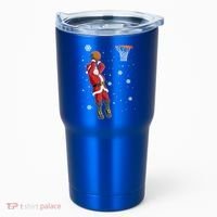Christmas Santa Claus Dunking Basketball Pajama Xmas Lover Cool Gift Tumbler thumb 0