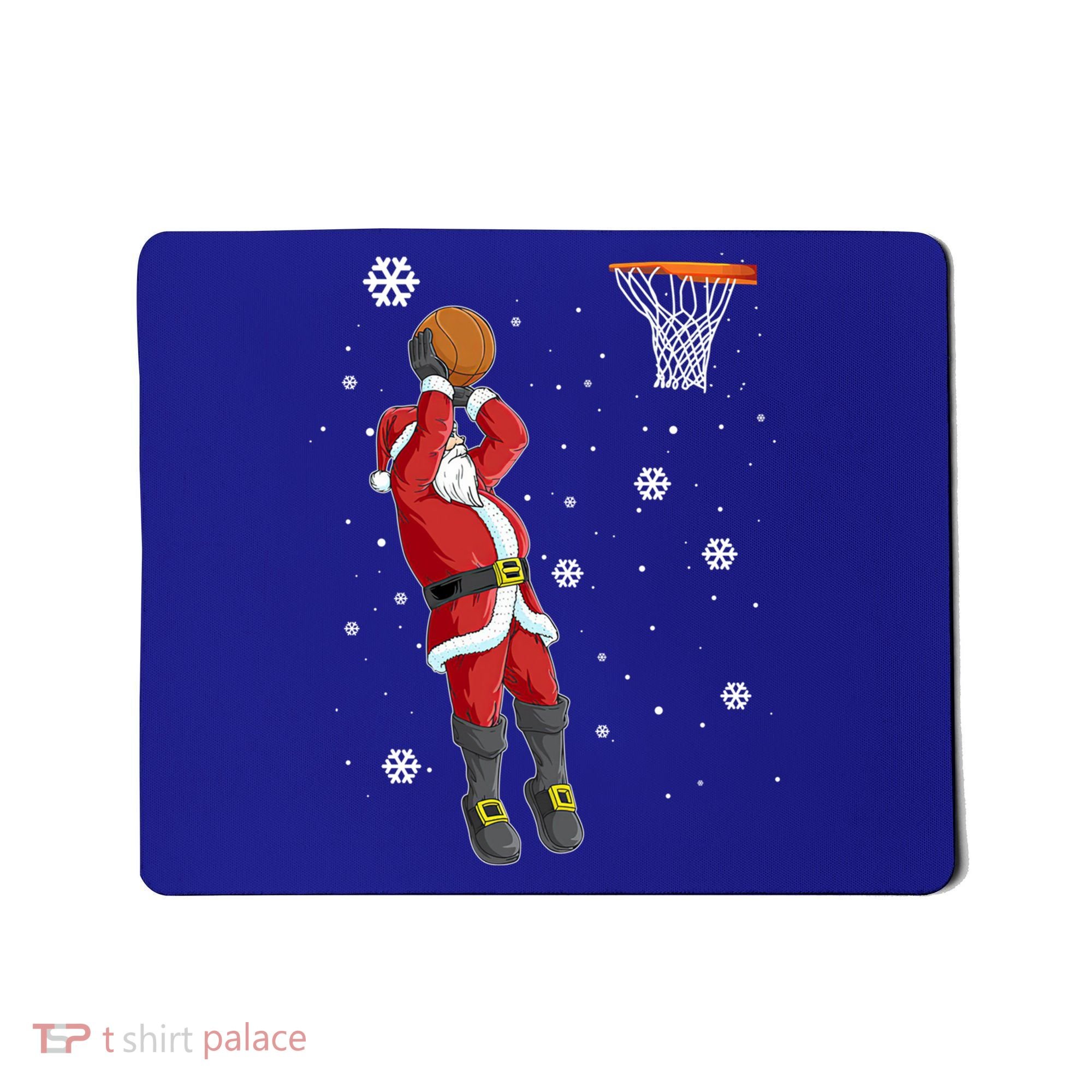 Christmas Santa Claus Dunking Basketball Pajama Xmas Lover Cool Gift Mousepad