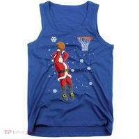 Christmas Santa Claus Dunking Basketball Pajama Xmas Lover Cool Gift Tank Top thumb 0
