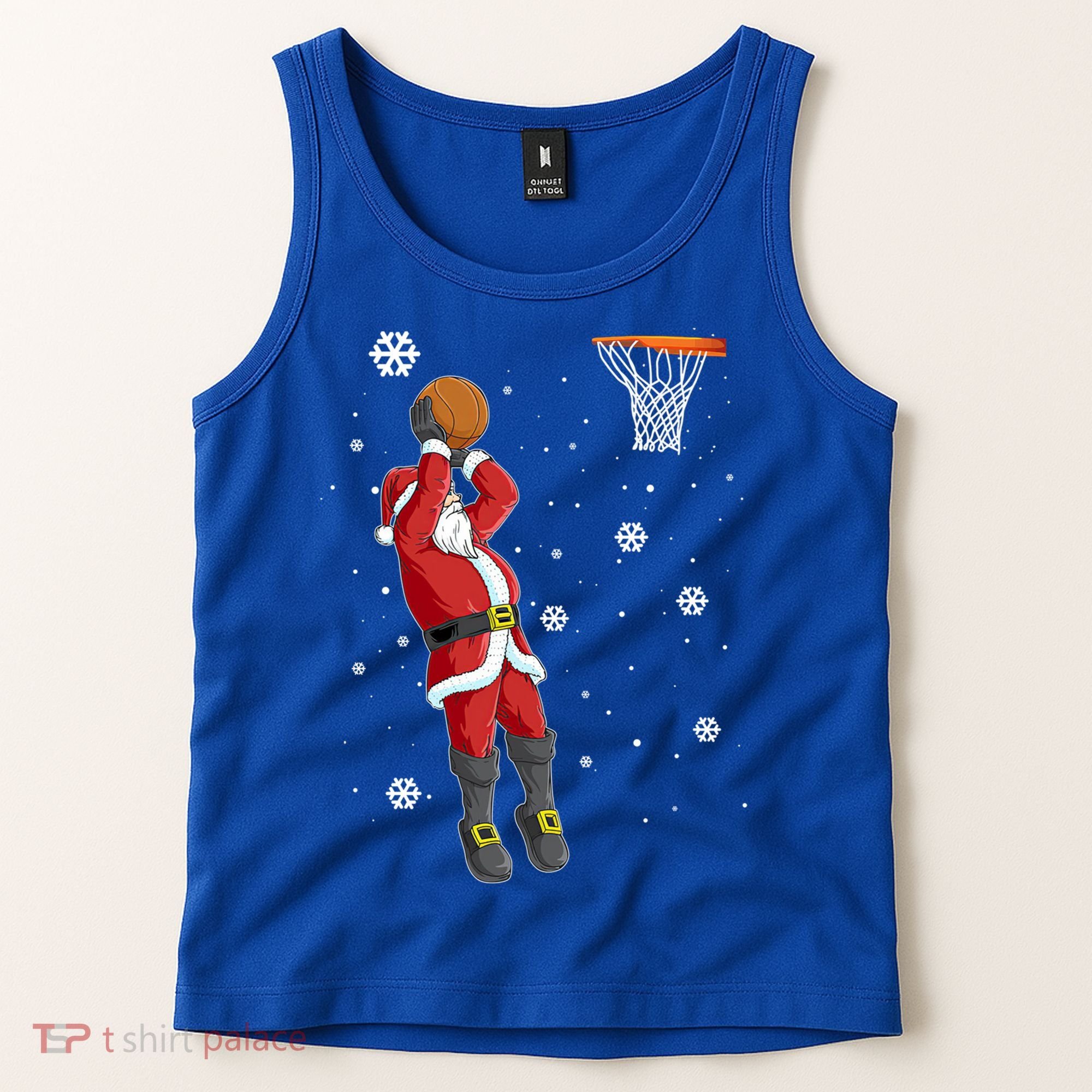 Christmas Santa Claus Dunking Basketball Pajama Xmas Lover Cool Gift Tank Top