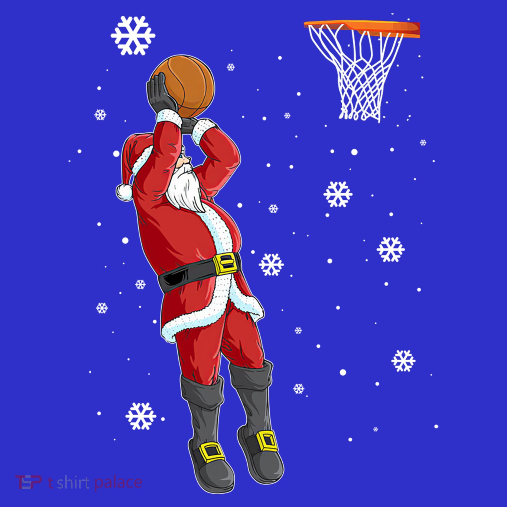 Christmas Santa Claus Dunking Basketball Pajama Xmas Lover Cool Gift Women's T-Shirt
