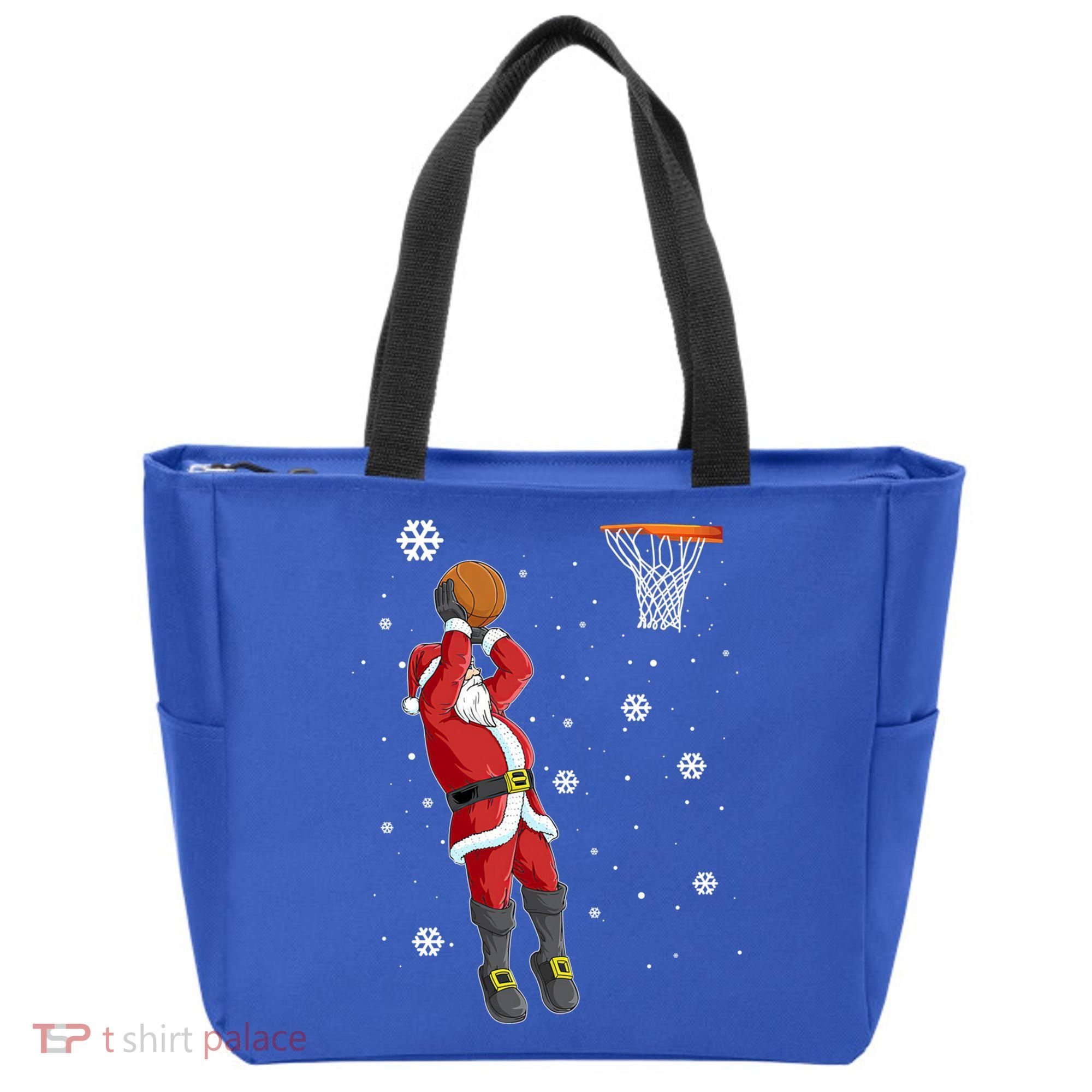 Christmas Santa Claus Dunking Basketball Pajama Xmas Lover Cool Gift Tote Bag