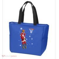 Christmas Santa Claus Dunking Basketball Pajama Xmas Lover Cool Gift Tote Bag thumb 3