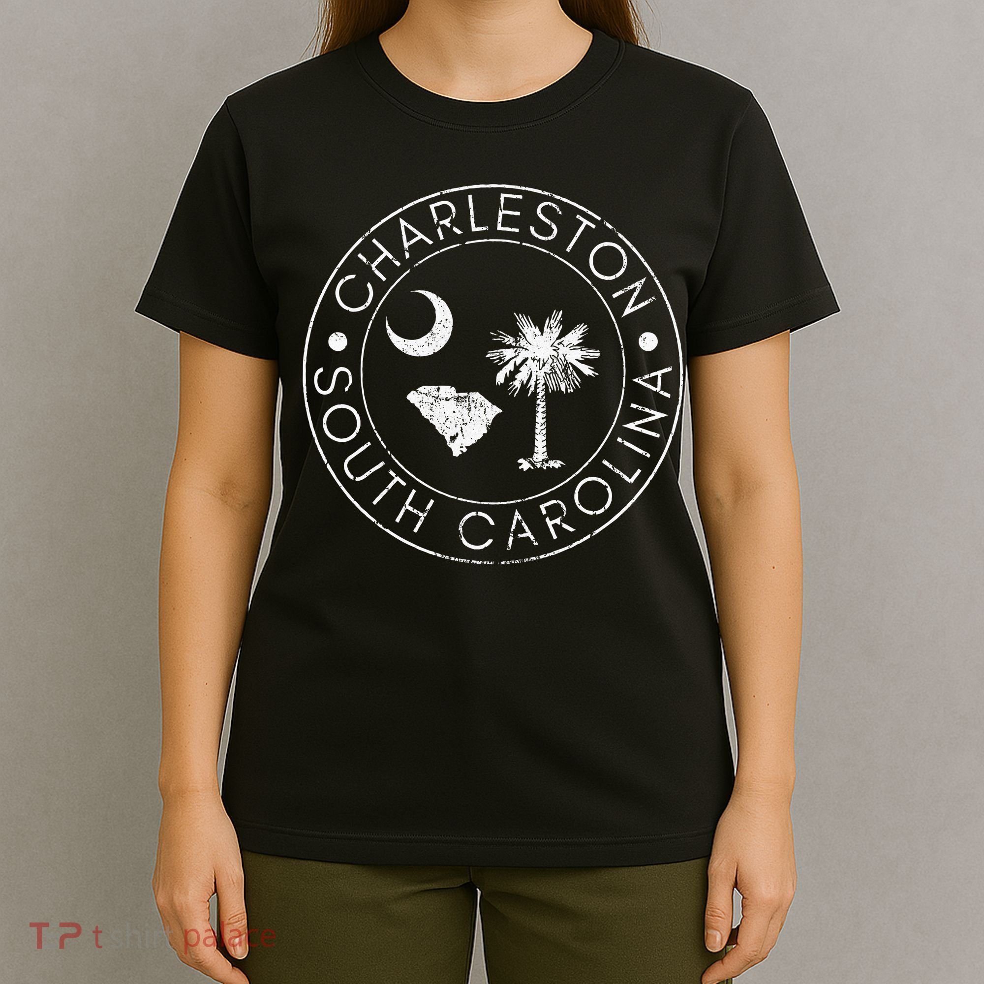 Charleston South Carolina Flag State Map Sc Home Vintage T-Shirt