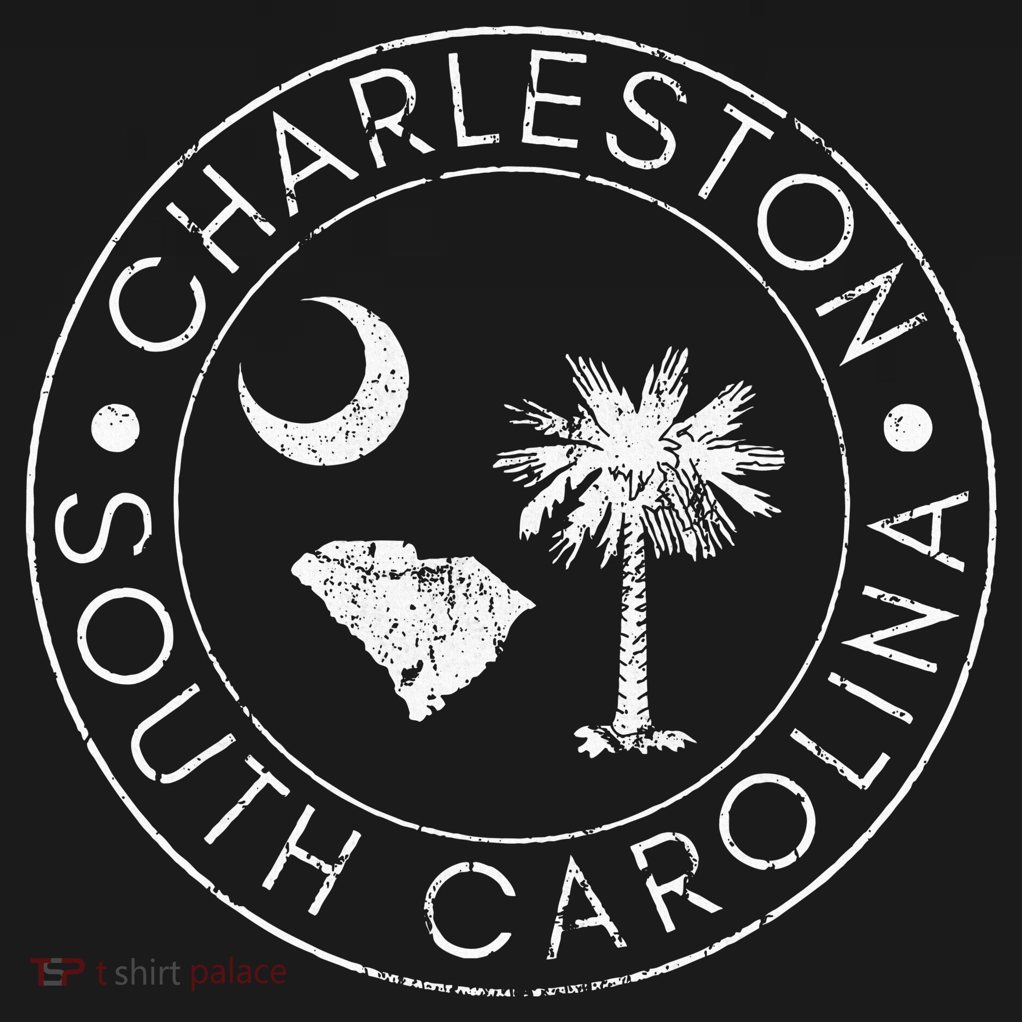 Charleston South Carolina Flag State Map Sc Home Vintage T-Shirt
