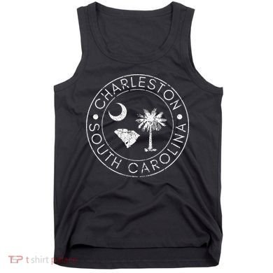 Charleston South Carolina Flag State Map Sc Home Vintage Tank Top