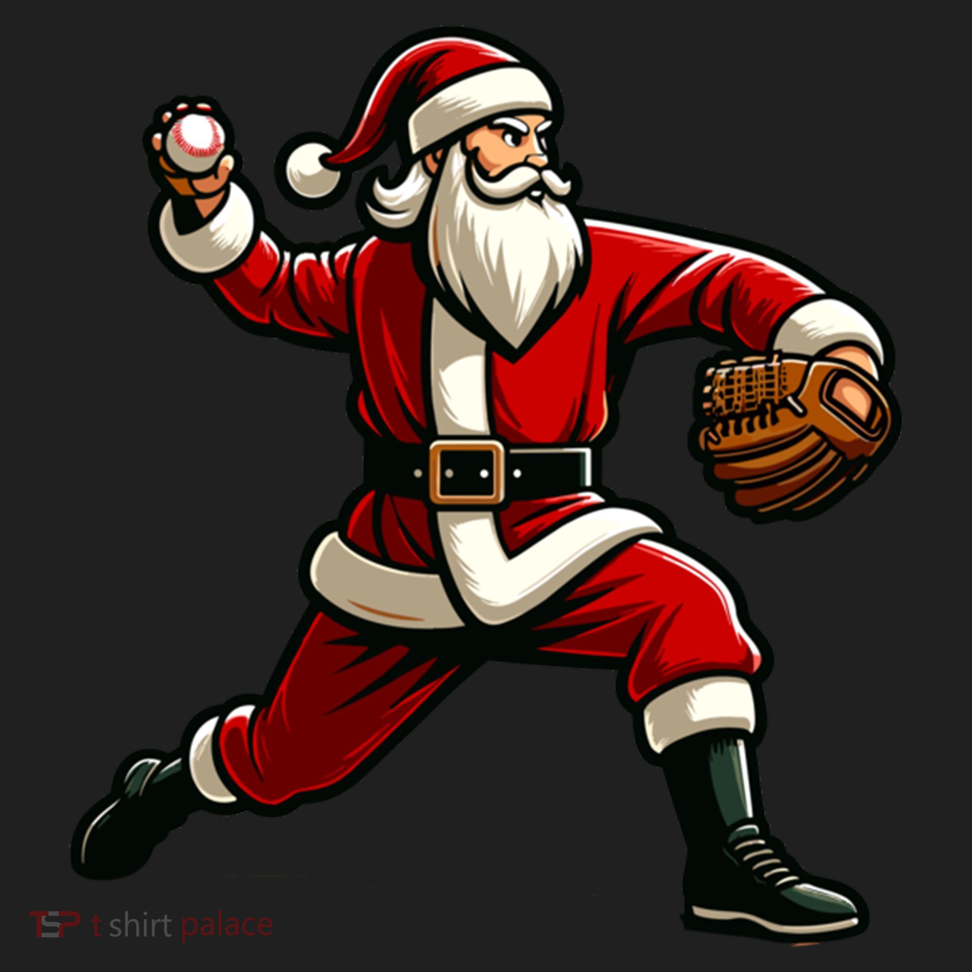 Christmas Santa Claus Baseball Pitcher Teens Xmas Funny Gift Women's Sweatshirt