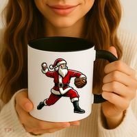 Christmas Santa Claus Baseball Pitcher Teens Xmas Funny Gift Coffee Mug thumb 3