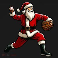 Christmas Santa Claus Baseball Pitcher Teens Xmas Funny Gift Women's Hoodie thumb 2