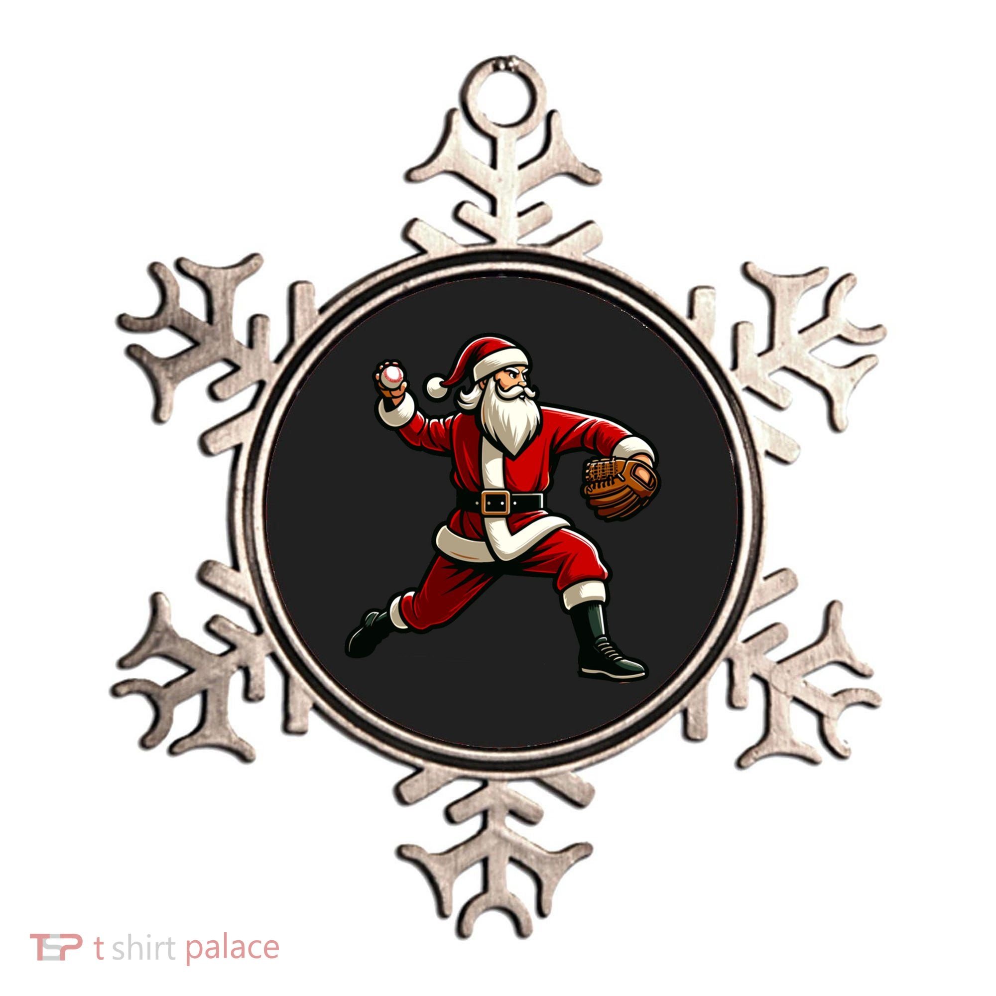 Christmas Santa Claus Baseball Pitcher Teens Xmas Funny Gift Ornament