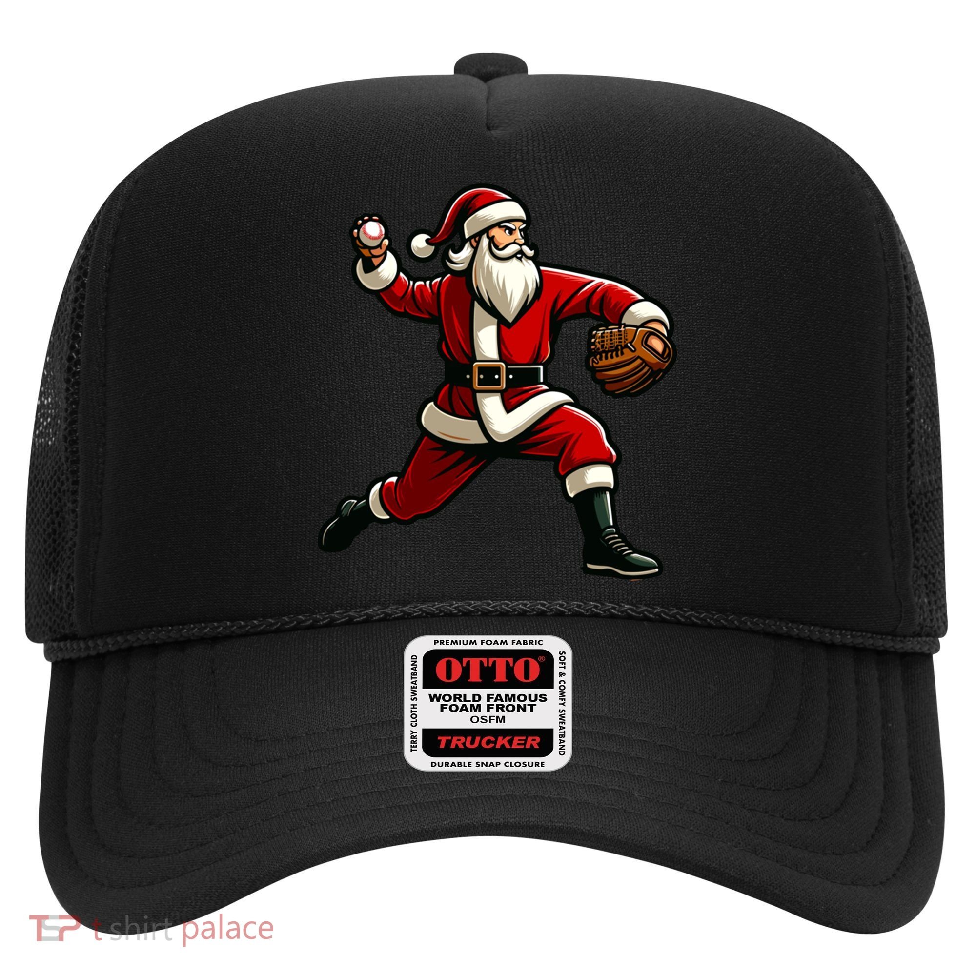 Christmas Santa Claus Baseball Pitcher Teens Xmas Funny Gift Hat