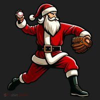 Christmas Santa Claus Baseball Pitcher Teens Xmas Funny Gift Hat thumb 2