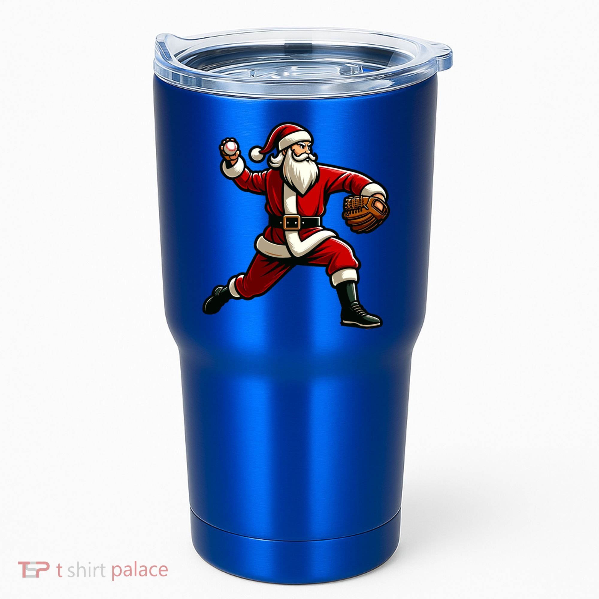 Christmas Santa Claus Baseball Pitcher Teens Xmas Funny Gift Tumbler