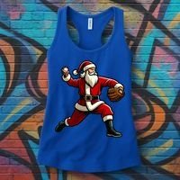 Christmas Santa Claus Baseball Pitcher Teens Xmas Funny Gift Women's Tank Top thumb 3