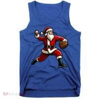 Christmas Santa Claus Baseball Pitcher Teens Xmas Funny Gift Tank Top thumb 0