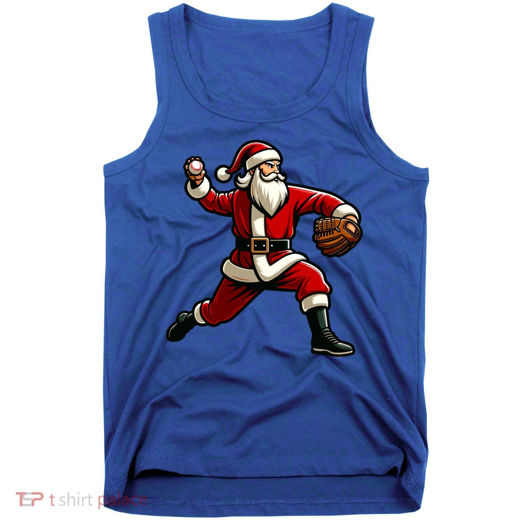 Christmas Santa Claus Baseball Pitcher Teens Xmas Funny Gift Tank Top