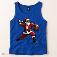 Christmas Santa Claus Baseball Pitcher Teens Xmas Funny Gift Tank Top thumb 2