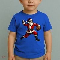Christmas Santa Claus Baseball Pitcher Teens Xmas Funny Gift Toddler T-Shirt thumb 2