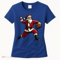 Christmas Santa Claus Baseball Pitcher Teens Xmas Funny Gift Women's T-Shirt thumb 0