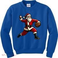 Christmas Santa Claus Baseball Pitcher Teens Xmas Funny Gift Kids Sweatshirt thumb 0