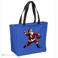 Christmas Santa Claus Baseball Pitcher Teens Xmas Funny Gift Tote Bag thumb 2