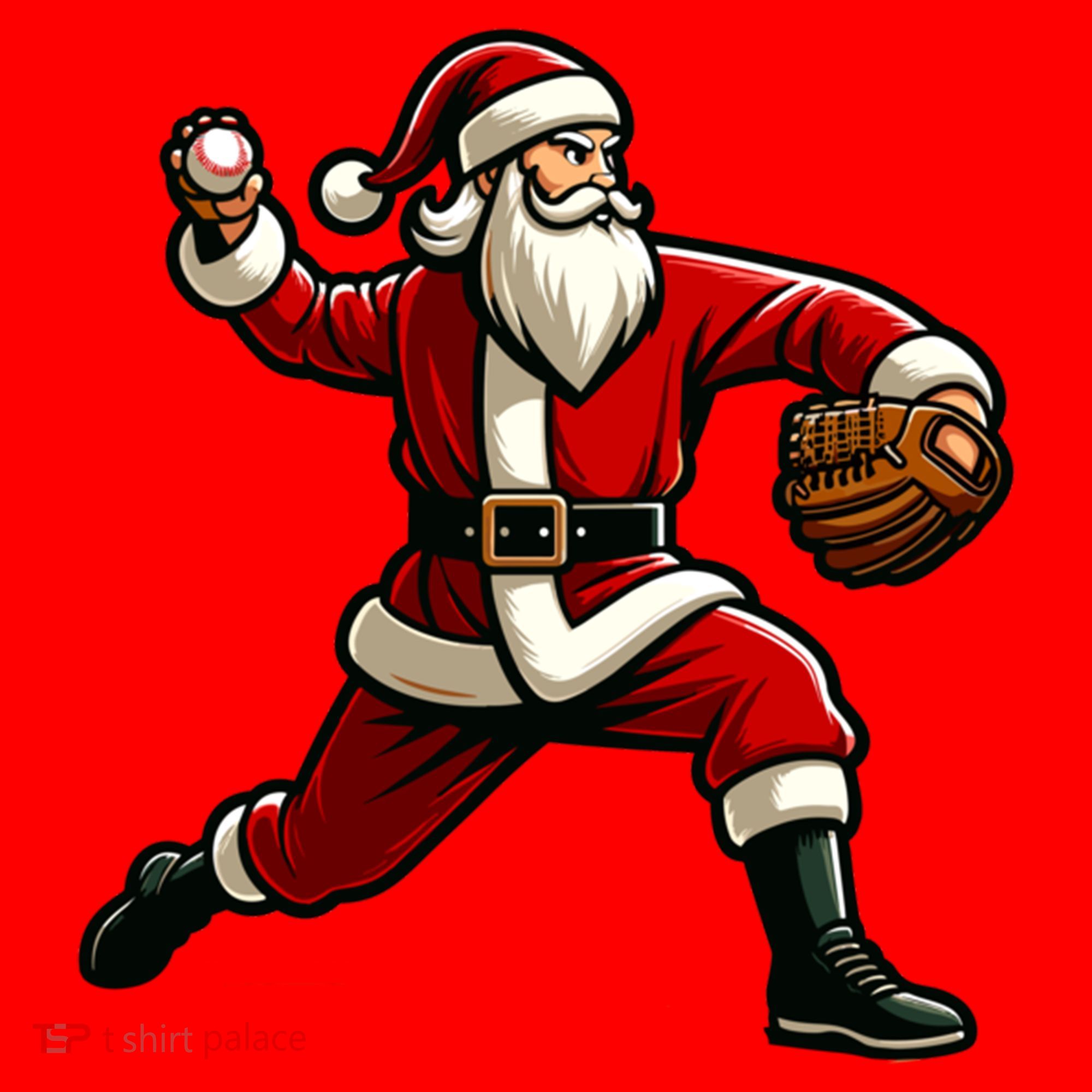 Christmas Santa Claus Baseball Pitcher Teens Xmas Funny Gift Santa Hat