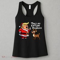 Christmas Santa Claus Trump They Are Eating The Reindeer Women's Tank Top thumb 3