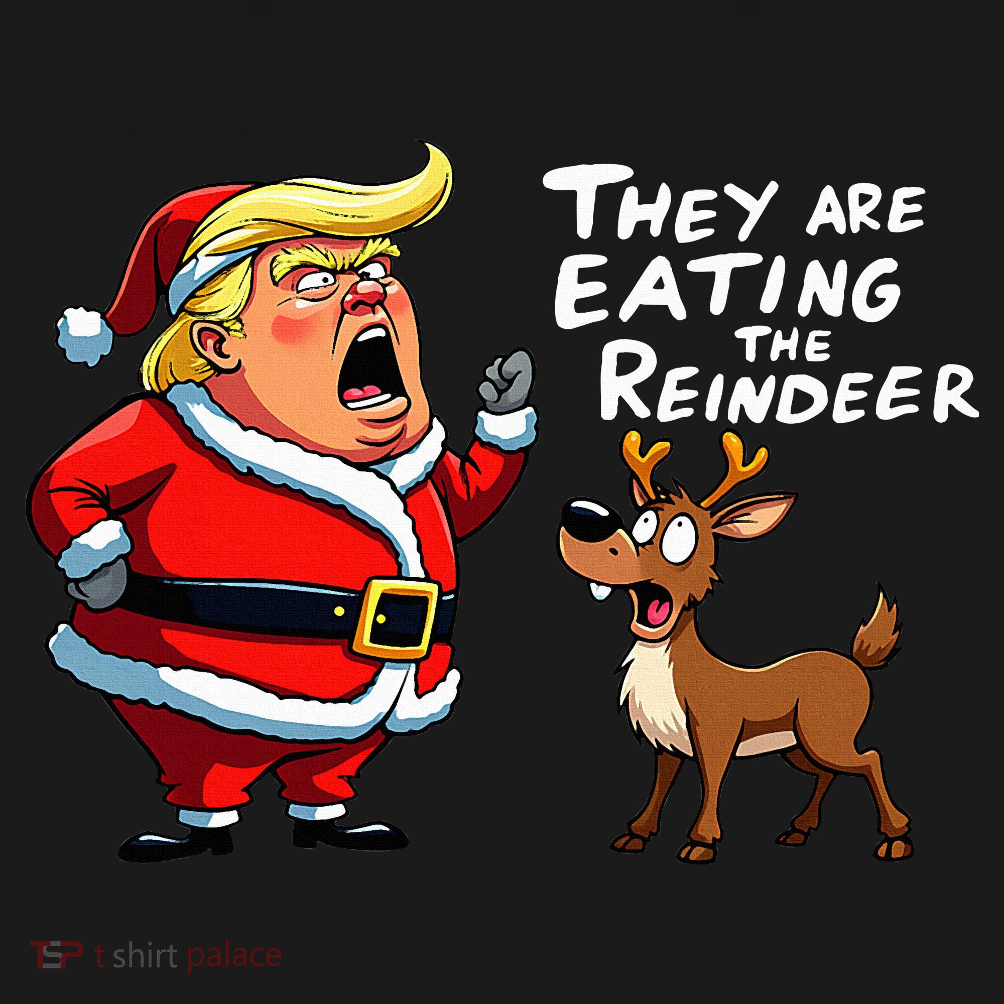 Christmas Santa Claus Trump They Are Eating The Reindeer Women's Tank Top