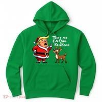 Christmas Santa Claus Trump They Are Eating The Reindeer Hoodie thumb 0