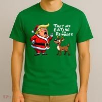 Christmas Santa Claus Trump They Are Eating The Reindeer T-Shirt thumb 3