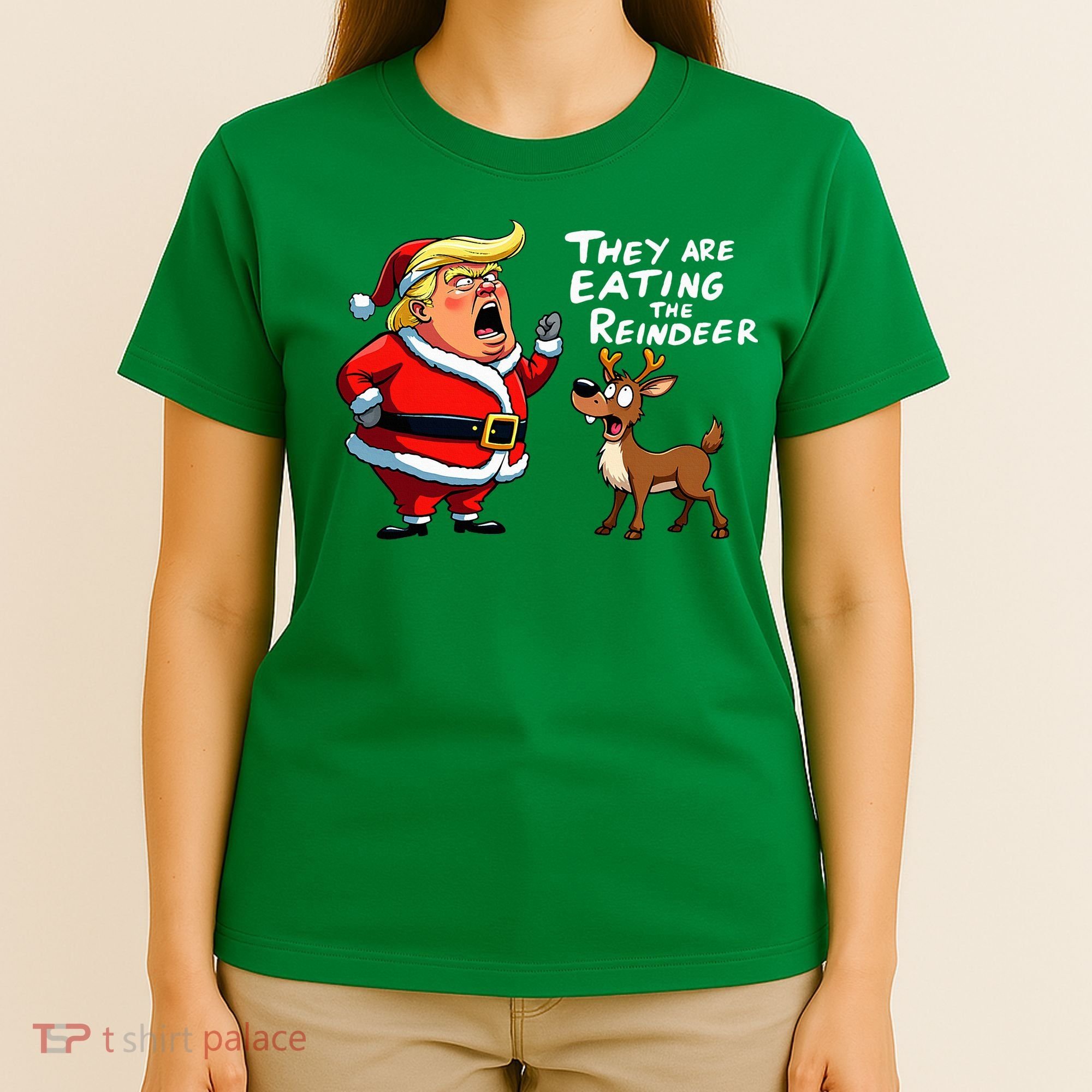Christmas Santa Claus Trump They Are Eating The Reindeer T-Shirt