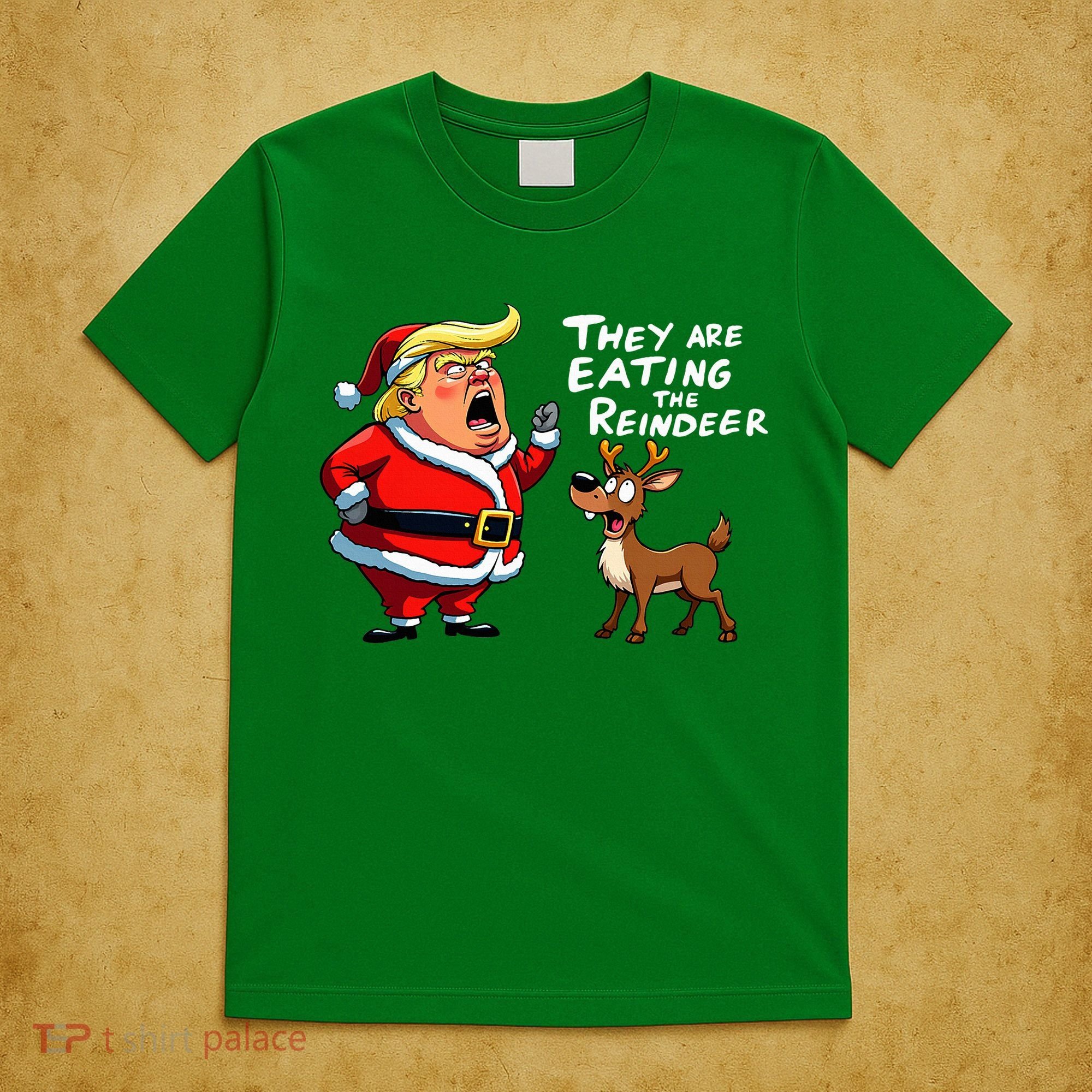 Christmas Santa Claus Trump They Are Eating The Reindeer T-Shirt