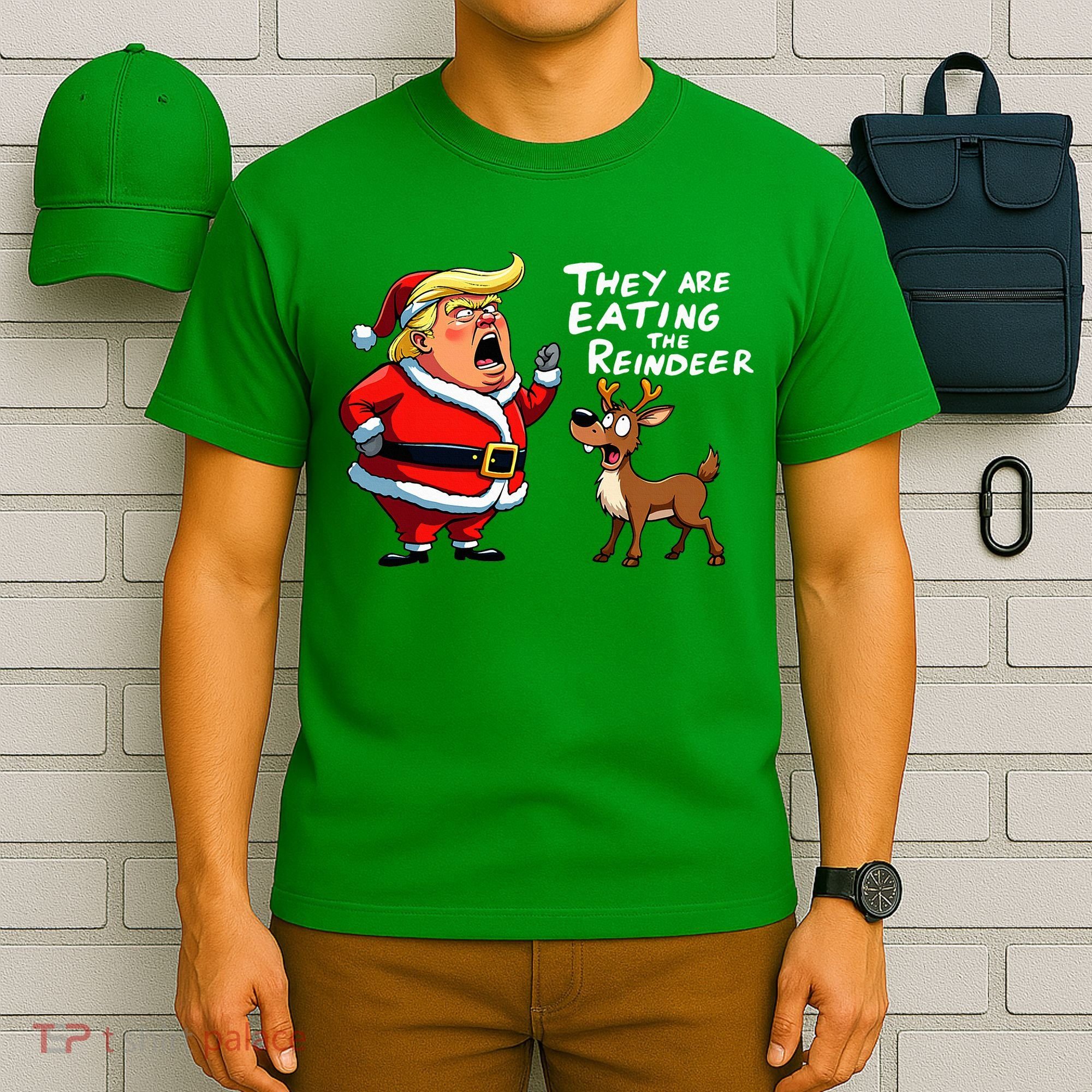 Christmas Santa Claus Trump They Are Eating The Reindeer T-Shirt