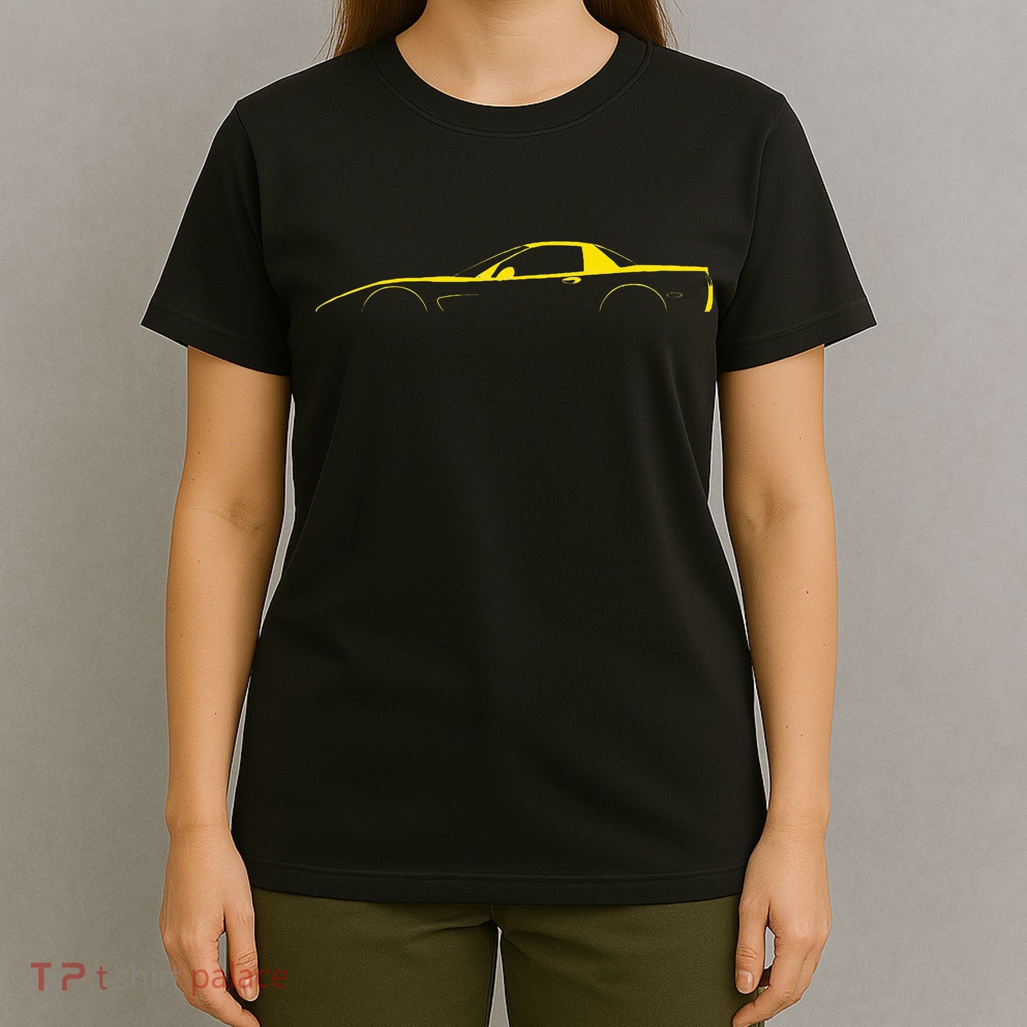 C5 Silhouette Classic Car Retro Vintage Yellow T-Shirt