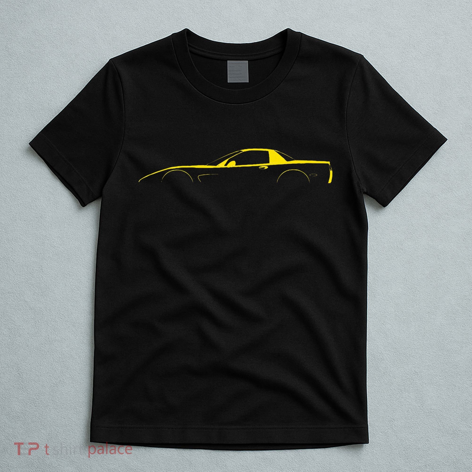 C5 Silhouette Classic Car Retro Vintage Yellow T-Shirt