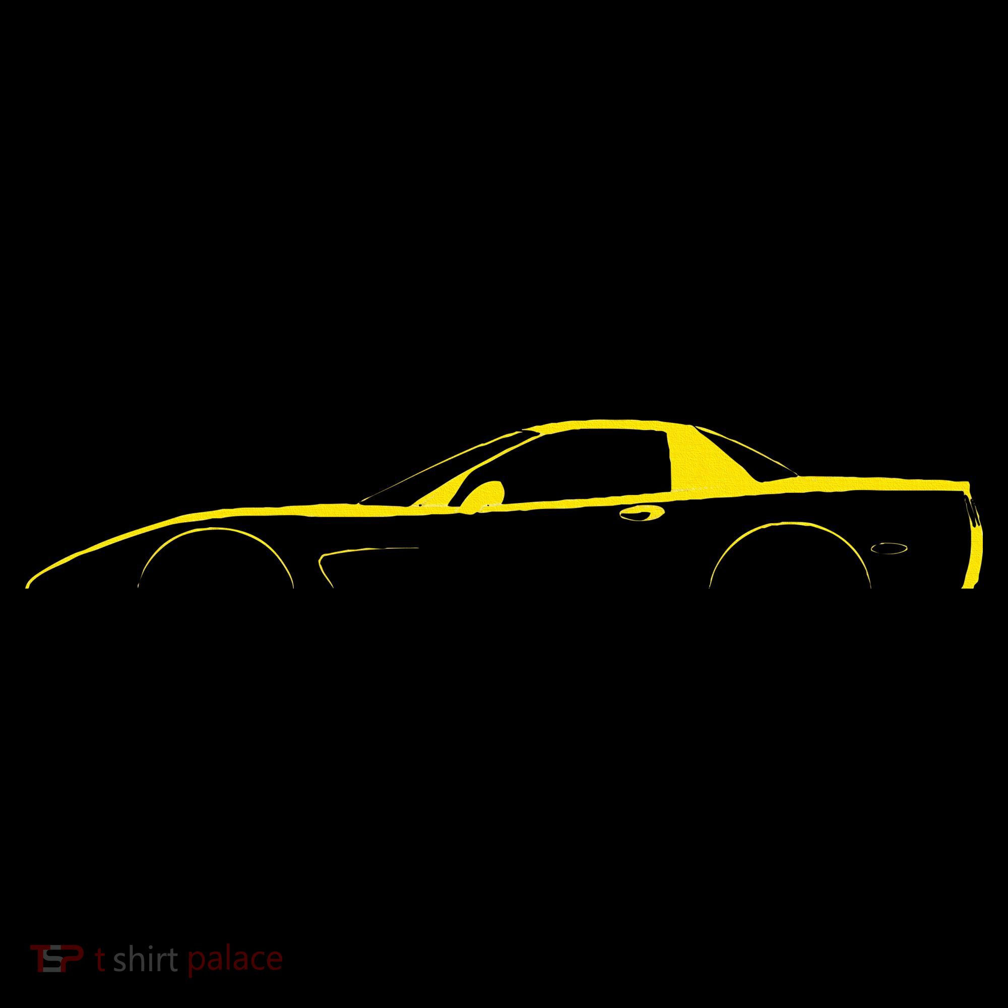 C5 Silhouette Classic Car Retro Vintage Yellow T-Shirt