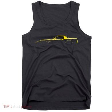 C5 Silhouette Classic Car Retro Vintage Yellow Tank Top