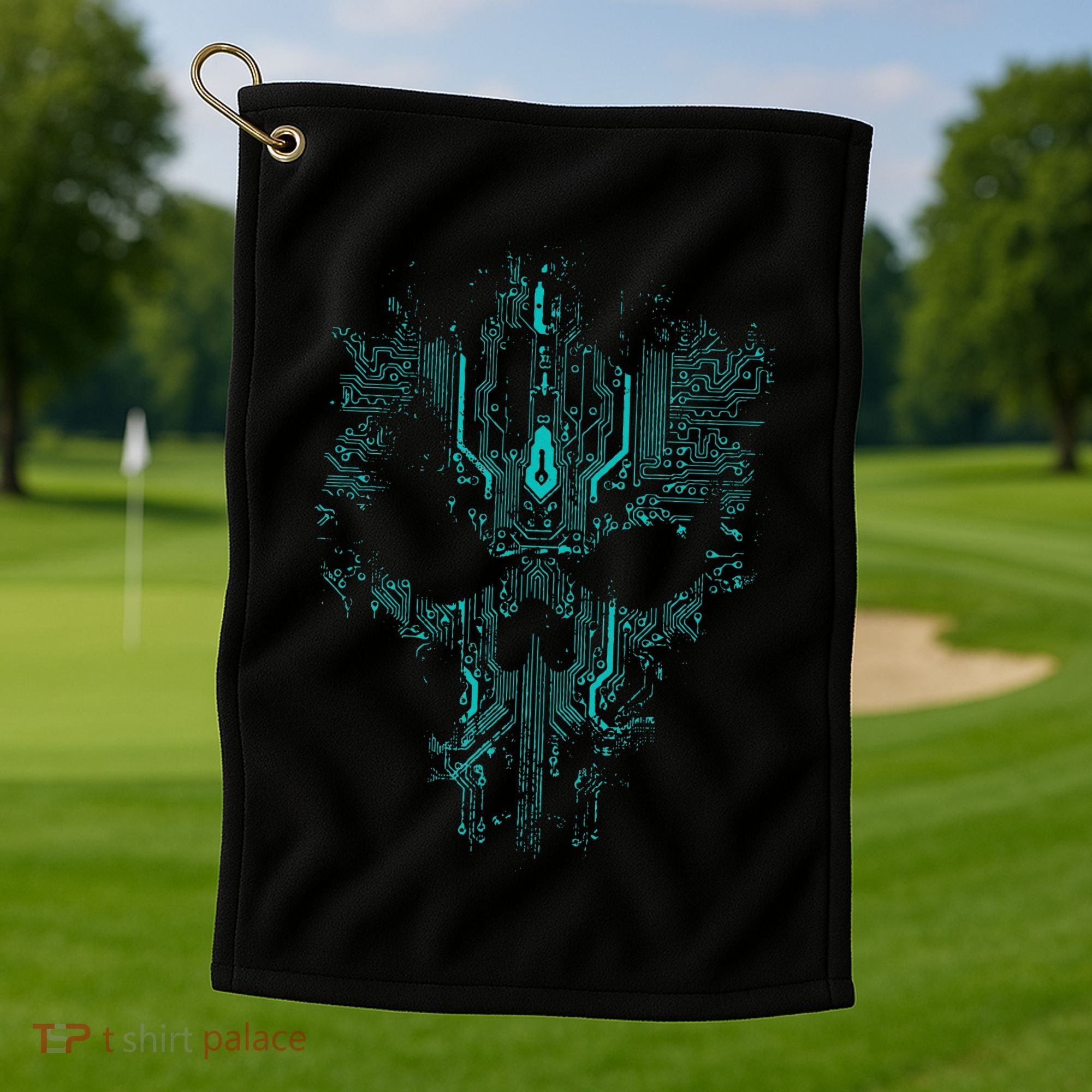 Circuit Skull Golf Towel