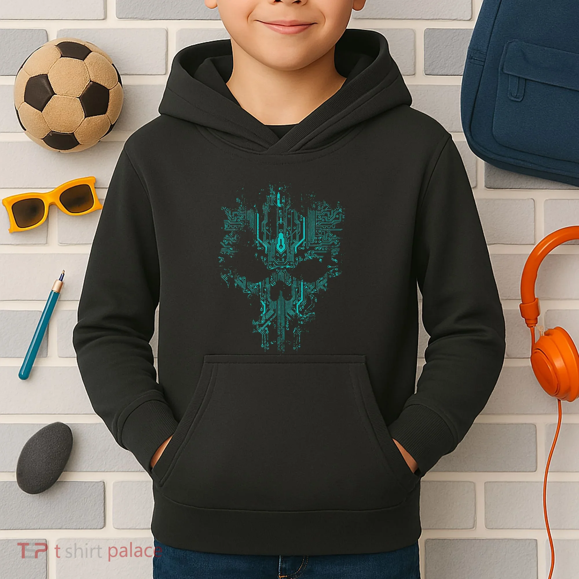 Circuit Skull Kids Hoodie