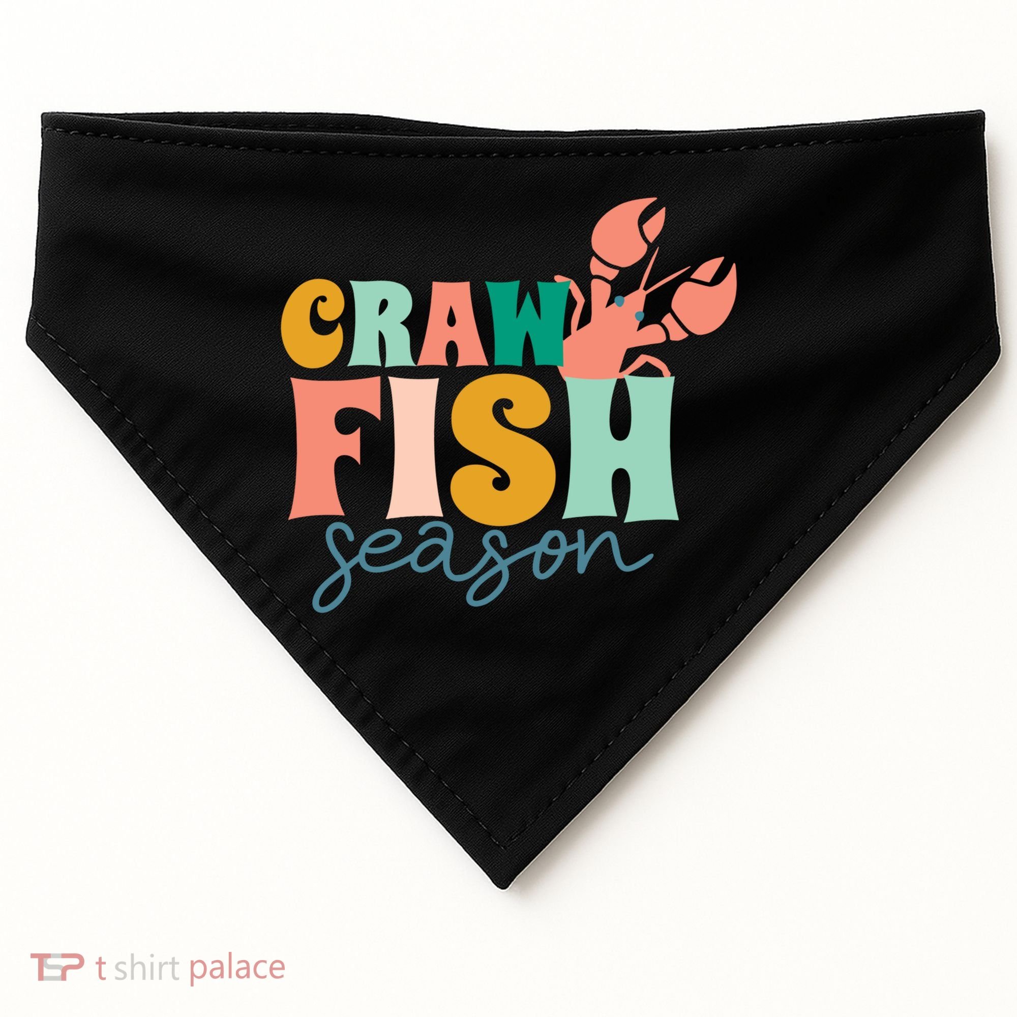 Crawfish Season Crawfish Junkie Cajun Lobster Gift USA-Made Doggie Bandana