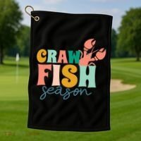 Crawfish Season Crawfish Junkie Cajun Lobster Gift Golf Towel thumb 1